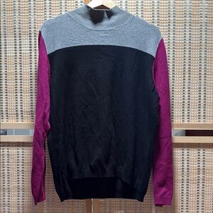 Joseph Black and Gray Turtleneck Sweater